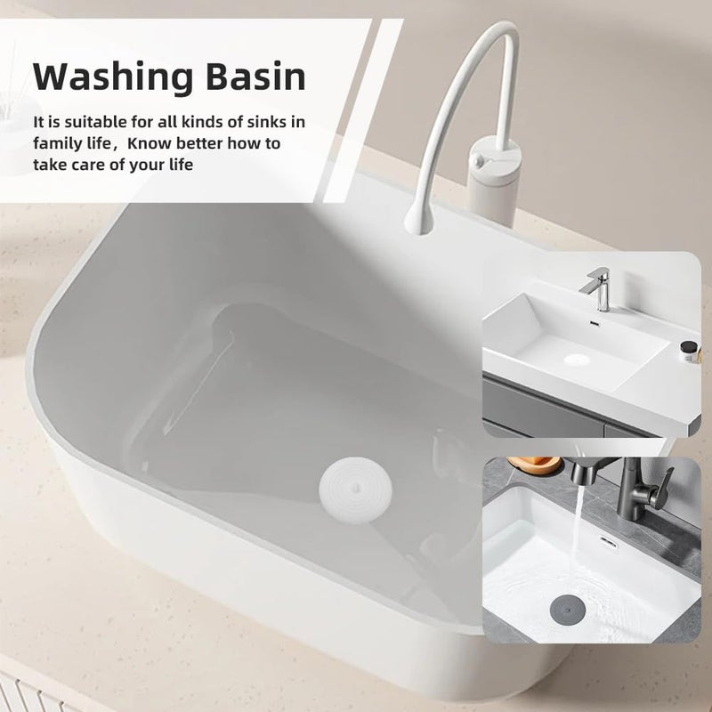 XIAOZHIHUI Tub Stopper 2PCS Bathtub Drain Stopper 6 inches Bathtub Tub Drain Cover Stopper Silicone Drain Plug Plug Kitchen Bathroom Hair Water Shower Stopper Large Bathroom Laundry Accessories (Grey/White) - Image 4